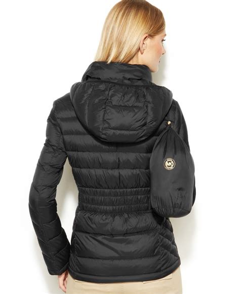 michael kors black puffer jacket|Michael Kors lightweight puffer jacket.